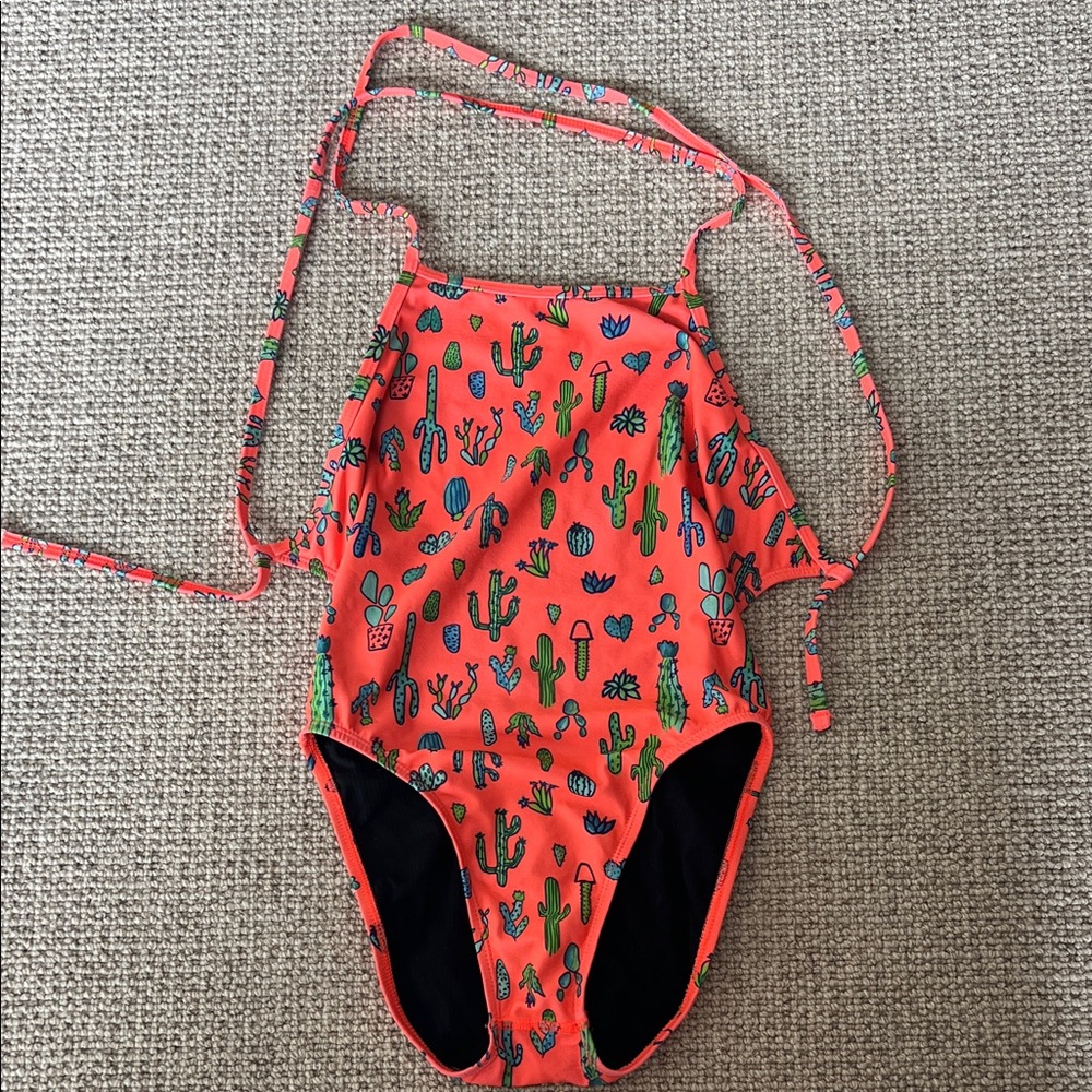 Jolyn tie back Cactus Print Orange